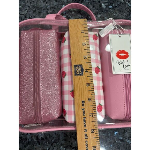 Blush Crush Pink Travel Cosmetic Bag Set – 3 Piece Makeup Bags New - Picture 5 of 7